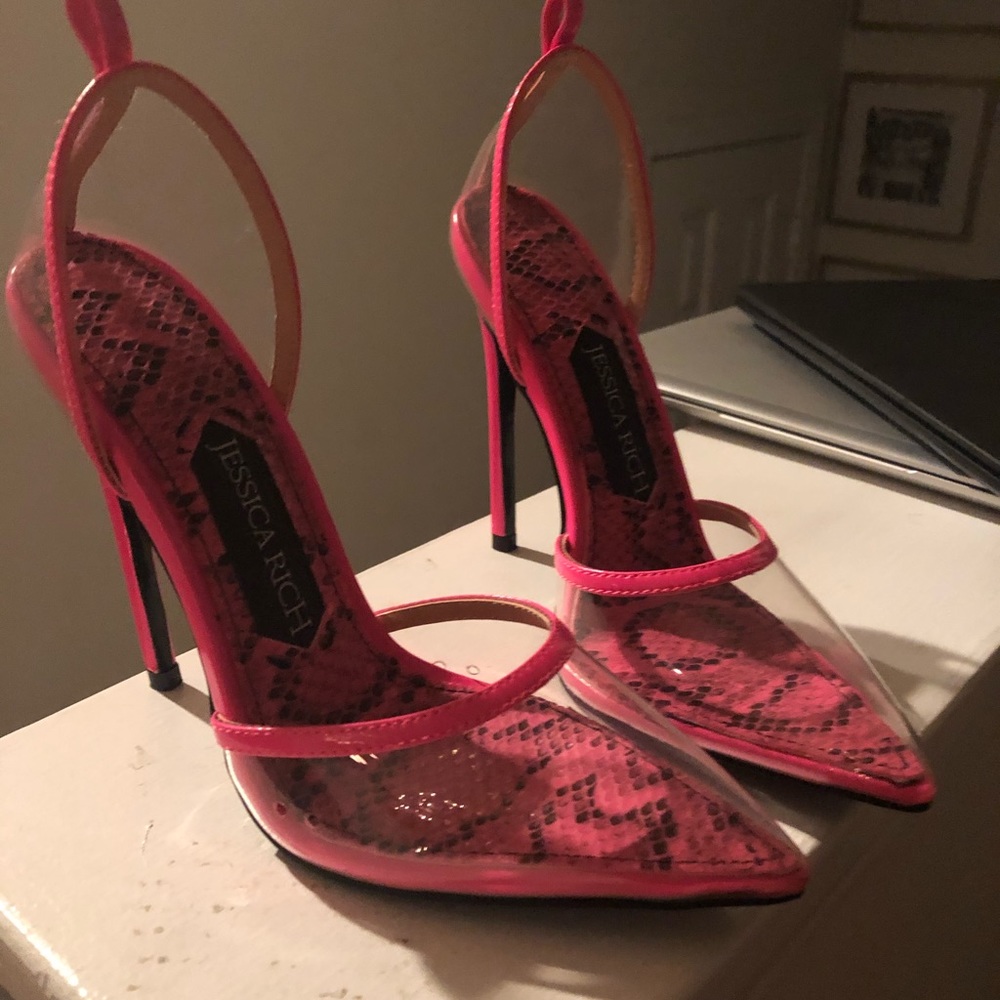 Jessica Rich Collection Pink Clear Stiletto Pump